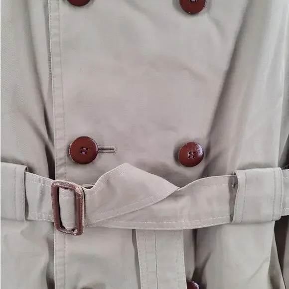 Princine Imports Vintage Beige Double Breasted Trench Coat Classic Style